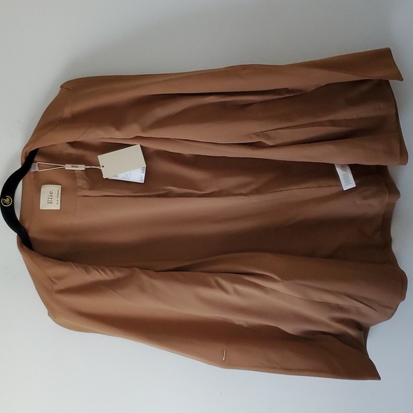 Elie. By Elie Tahari Women's Tan Blazer sz 14 - Picture 8 of 14